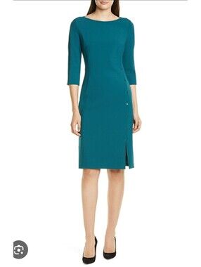 Hugo Boss Teal Sheath Dress
